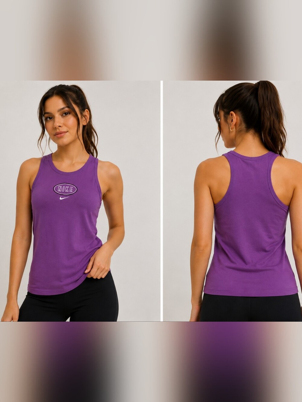 NIKE purple Activewear Racerback Tank Center Swoosh Standard Fit Embroidered S